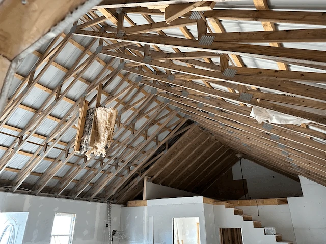 View of unfinished ceiling