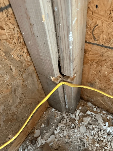 Discovered this after removing the drywall to fix the electrical.
